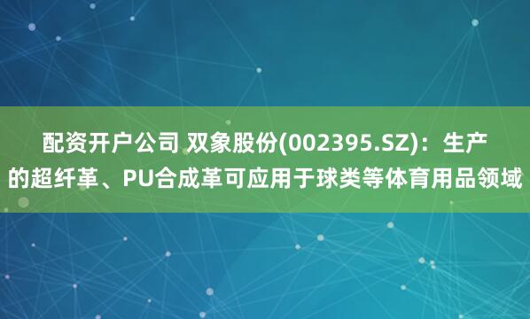 配资开户公司 双象股份(002395.SZ)：生产的超纤革、PU合成革可应用于球类等体育用品领域